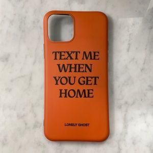 Orange Lonely Ghost Text Me When You Get Home iPhone phone case
